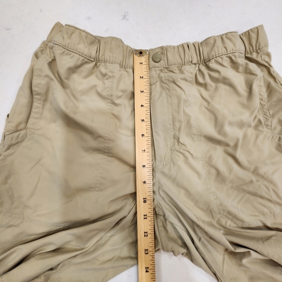 VTG LL Bean Shorts Mens Medium Beige 100% Nylon Mesh Lined Elastic Waist Outdoor - Picture 9 of 12